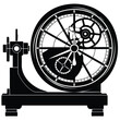 © Arif - Vintage laboratory measuring instrument silhouette vector illustration.