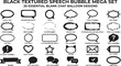 © chaity - collection of 30 blank speech bubble shapes including classic oval rounded rectangle cloud and thought bubble designs.