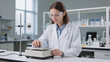 © patricia - Young Female Scientist Working in Laboratory with Scientific Equipment