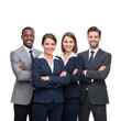 © MstJorina - Diverse group of happy professional business people standing together isolated on white background