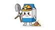 © krusokk - Cartoon character driving delivery truck with bananas.