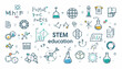 © Merah - A vibrant illustration showcasing the multifaceted world of STEM education with various scientific symbols and concepts.