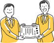 © poosan - 誇らしく賞状を持つ2人のビジネスマン