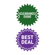 © Fauzi_Legend - Set of Two Colorful Starburst Shape Labels for Retail Clearance and Best Deal Promotions