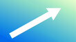 © Omar - Dynamic arrow pointing diagonally up vector illustration in a bold flat design style, representing growth, success, progress, and financial increase for business presentations and infographics.