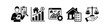 © Nort Kor - Set of minimalist black real estate icons featuring market analysis, property valuation, growth charts, inspection checklists, and professional agent symbols for business and finance.