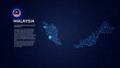 © Planet Caravan - Map of Malaysia. Digital and interconnected country highlighting most important cities.