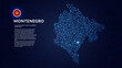 © Planet Caravan - Map of Montenegro. Digital and interconnected country highlighting most important cities.
