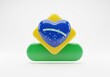 © Sarwar - Brazilian flag heart symbol 3d render isolated on white background