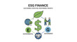 © Hafiz - ESG finance concept infographic illustrating environmental, social, and governance factors for sustainable investing and responsible corporate growth, vector icon set.