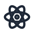 © LuckyStride - Atom orbits line icon, science outline symbol