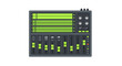 © Elmore - Professional Digital Audio Mixer Console Flat Illustration. Sound Board for Music Production, Recording Studio, and Podcast Equipment.