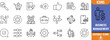 © Romjan - Business management process line icons. gear icon set, money icon set, chart icon set