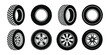 © Sidratul Muntaha 4 - Wheel Tire Icon Design Set for Automotive UI, Websites, and Mechanical Systems Representing Rubber Wheels and Motion