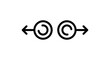 © MOSTPARVIN - Data input and output process flow directional icons with direction transfer exchange minimalist computing technology information operation management conversion illustration