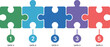 © Md - Colorful jigsaw puzzle pieces infographic template with five steps, numbered points, and customizable text placeholders for business presentation