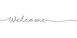 © Vector Man - One continuous line drawing typography line art of welcome word writing isolated on white background, One continuous line drawing typography line art of welcome word writing isolated on white