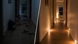 © Oksana - Toy clutter in hallway and safe night path with floor lights