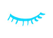 © Hafiz - Hand drawn blue eye lash or closing eye icon with isolated background creative illustration cosmetic expression abstract feminine delicate