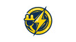 © kholid - Electric power icon with plug and lightning bolt in circle