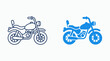 © Alis - Blue motorcycle icon and outline for transportation design.