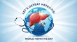 © Masuma - World Hepatitis Day with a stethoscope, liver, and globe, promoting health.