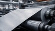 © DigitalSpace - Medium shot capturing coiled aluminum moving through cold rolling line highlighting textured matte surface developing amid precise tension control.