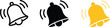 © MDRAJU - Three ringing bell in outline solid black and yellow sound notification