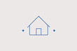 © HenryFord - Classic residential house home silhouette line icon for real estate property agency, homepage landing layout button. Cozy vector illustration for domestic architecture services.