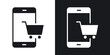 © chandi - Online shopping icons in solid black and white collection