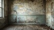 © AkuAku - Moisture infiltration leading to mold damage and paint flaking on walls with blank space for text