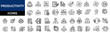 © Muhammad Asif - Productivity line icons set. Efficiency, goal, performance, growth, organization, process, collection. Vector illustration.
