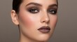 © Platon - Beautiful woman with dark smoky eye makeup profile view