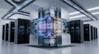 © Aiden - Futuristic quantum computer processor in high tech server room, artificial intelligence core, big data center, cloud computing infrastructure, digital network connection