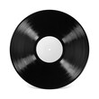 © Kuzmick - Vinyl record presenting a blank label for custom content, isolated. Transparent PNG image.