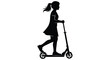 © Imdadul_Studio - Silhouette Of A Girl Riding A Scooter On A White Background