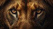 © AbstractAI - intense close up of lion eyes with textured fur background