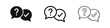 © drawing lines - Question and Answer Speech Bubbles Icon Set. Inquiry, Problem Solving and Feedback Symbols.