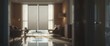 © vxnaghiyev - Motorized shades offering customizable light control in apartment windows