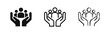 © drawing lines - Team and support icon set - protection and business community