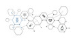 © Muhammad - Medical science hexagonal network vector, biotechnology dna and healthcare icons, abstract molecular structure for pharmaceutical research