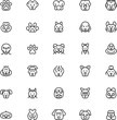 © MaksudaKhatun - Set of black and white linear dog breed and paw prints