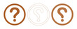 © Rafia - Set of 3 Brown Question Mark Icons Vector