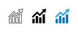 © Nargis - Business growth bar chart with rising arrow, financial progress statistics, corporate success analysis and revenue sales increase icon set vector illustration