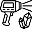 © Vevek - Digital thermometer scanner measuring temperature of crystals, scientific research concept