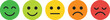 © MIJANUR - Customer satisfaction emoji collection featuring happy, neutral and sad feedback faces for rating, review and user experience evaluation
