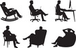 © Masud - Silhouettes of people in various work and relax poses