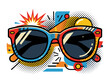 © Antohud - Sunglasses in a vibrant retro pop art comic book style