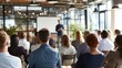 © Prapan - Seminar Audience Listening Attentively: A speaker addresses a room full of attentive listeners during a professional seminar, highlighting education and information exchange.