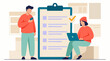 © Drawingbox - People managing tasks with checklist, smartphone, and laptop